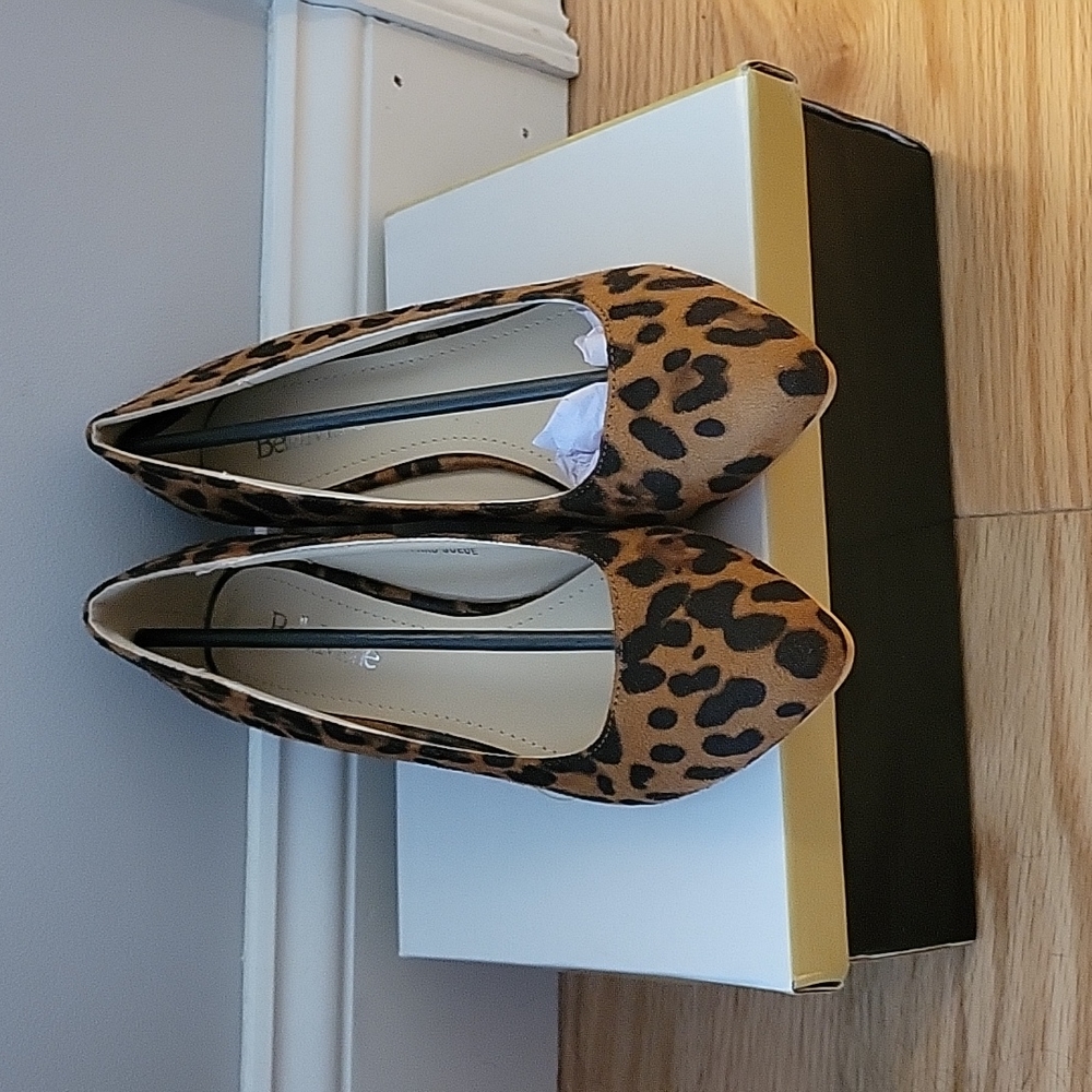 Leopard print wedge heels